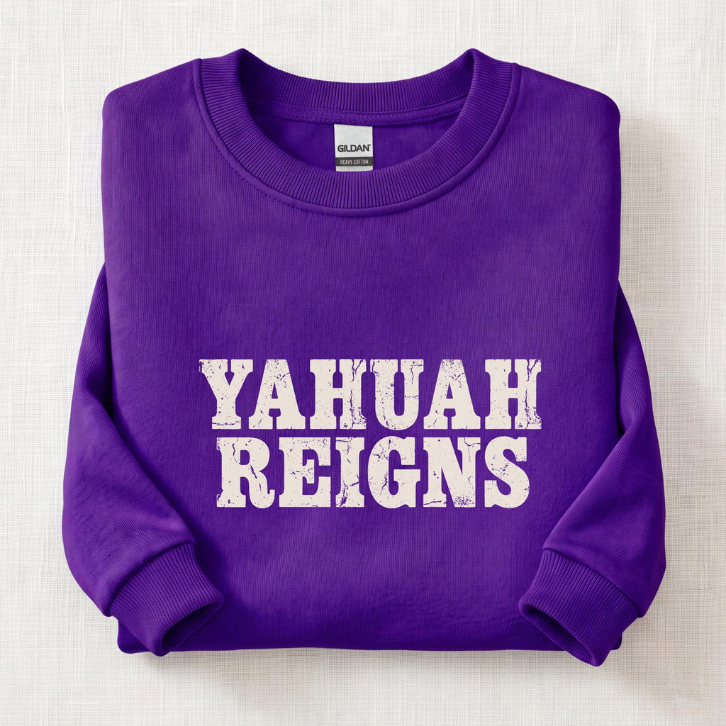 Yahuah Reigns Sweatshirt — Purple