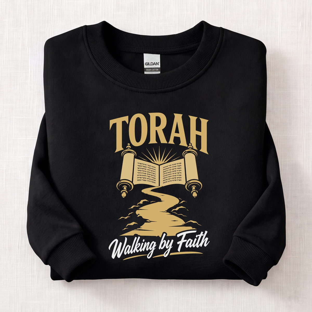 Torah Walking By Faith Sweatshirt — Black