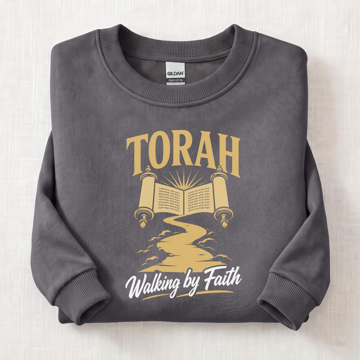 Torah Walking By Faith Sweatshirt — Charcoal