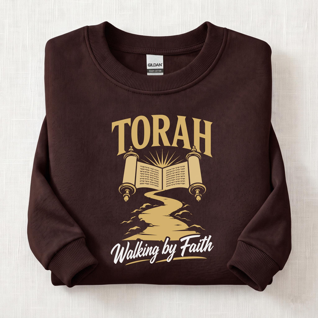 Torah Walking By Faith Sweatshirt — Dark Chocolate