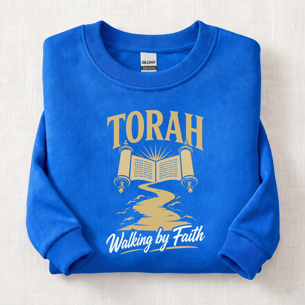 Torah Walking By Faith Sweatshirt — Royal