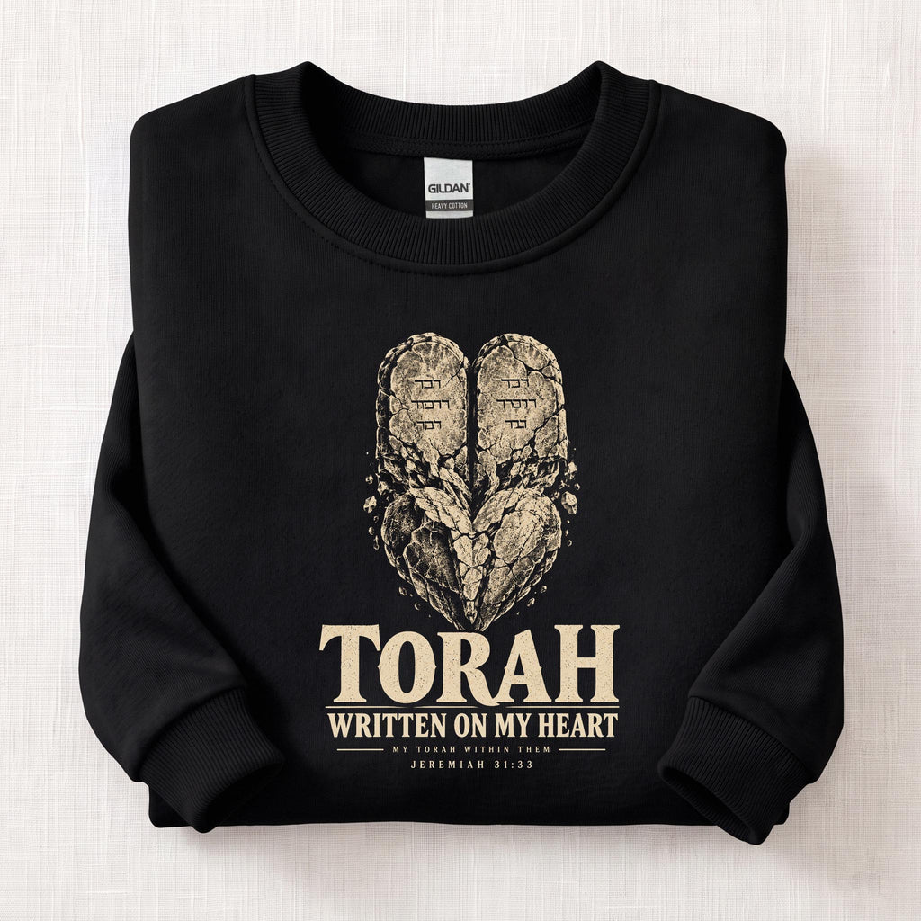 Torah Heart Sweatshirt — Black