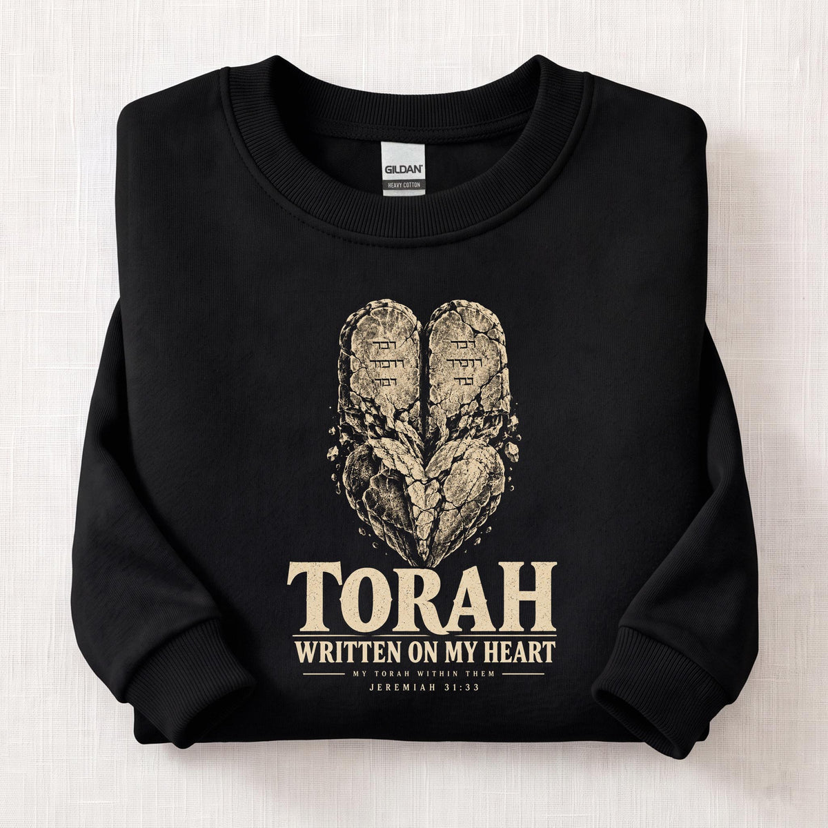 Torah Heart Sweatshirt — Black