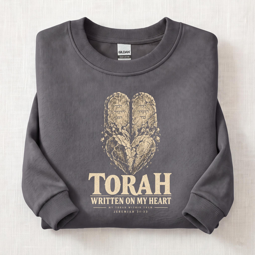 Torah Heart Sweatshirt — Charcoal