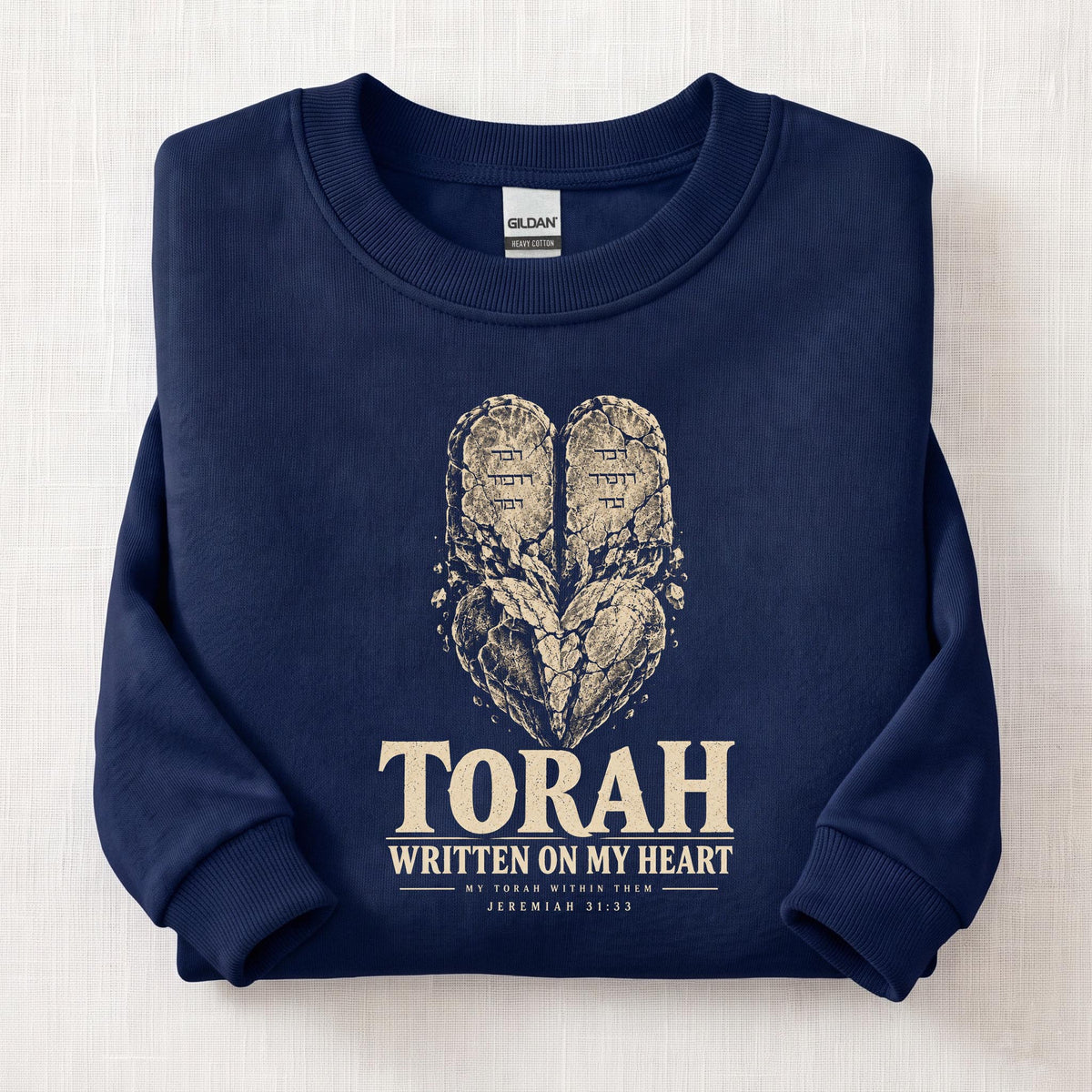 Torah Heart Sweatshirt — Navy