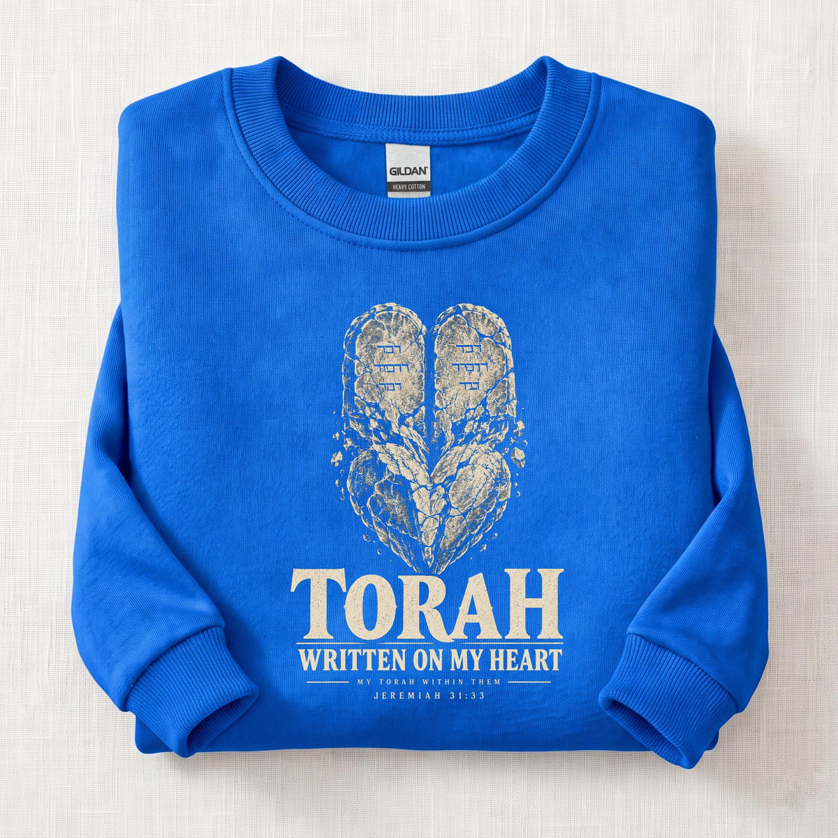 Torah Heart Sweatshirt — Royal