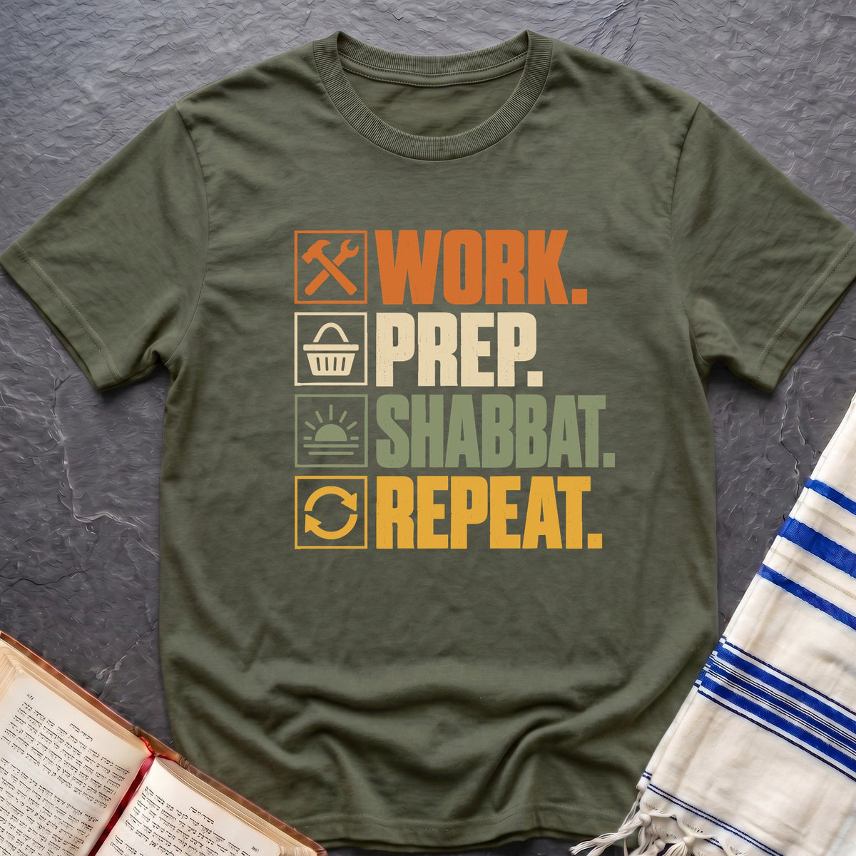 Work Prep Shabbat Repeat T-Shirt